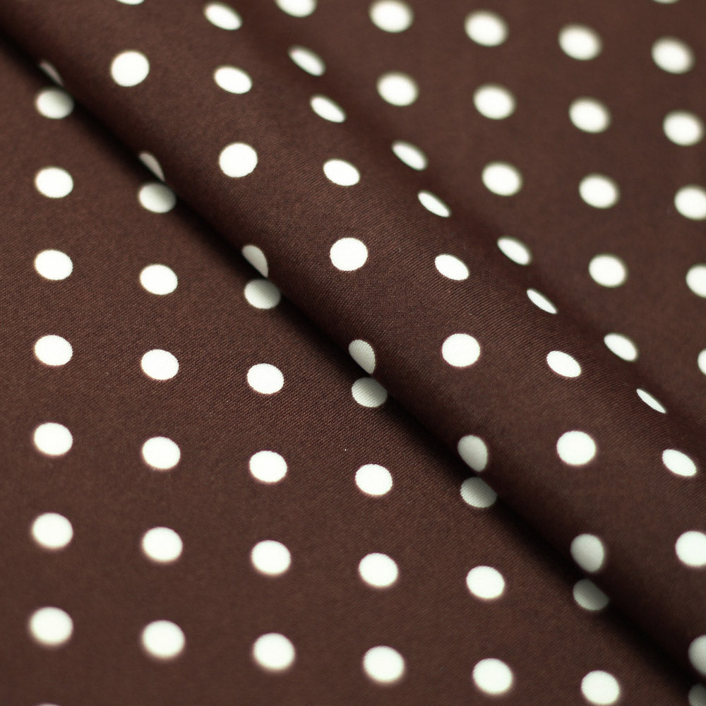 Polka Dots Nylon Spandex Fabric - Multiple Colors Small White Dots, 58/60" Width (1 Yard)