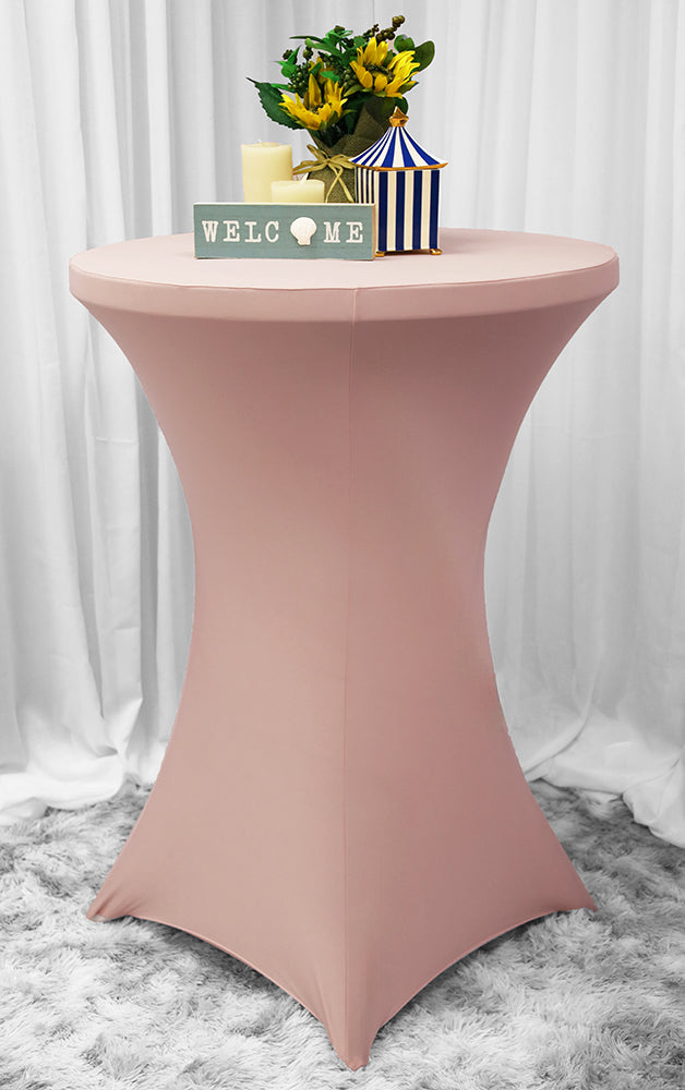 Cocktail Spandex Table Cover 36x42 Blush Pink