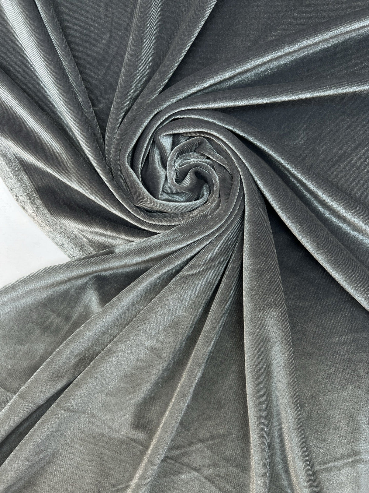 Gray Velour Knitted Fabric