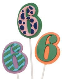 Number 6 Lollipop Chocolate Mold