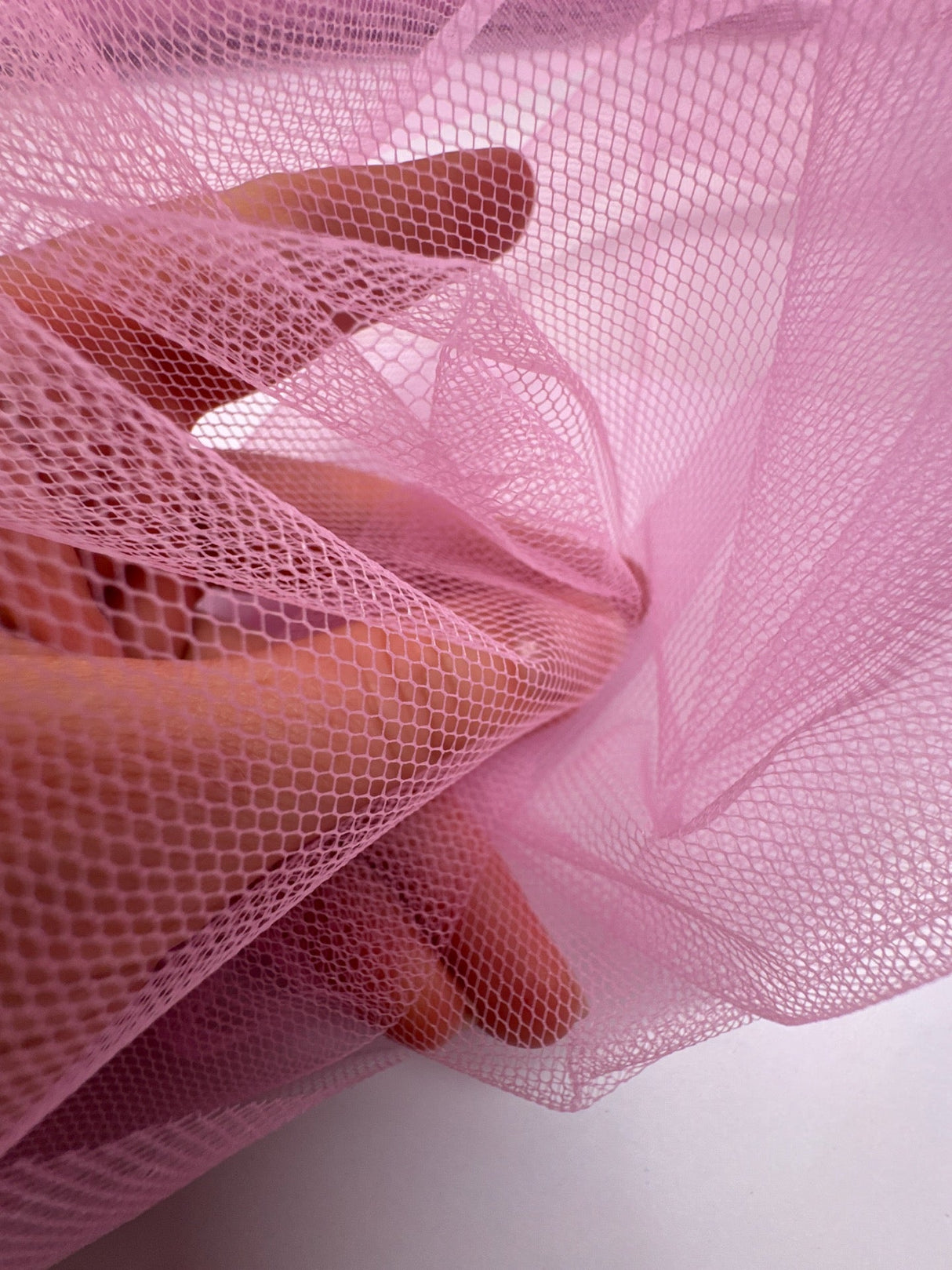 Pink Polyamide Mesh Woven Stretch Fabric