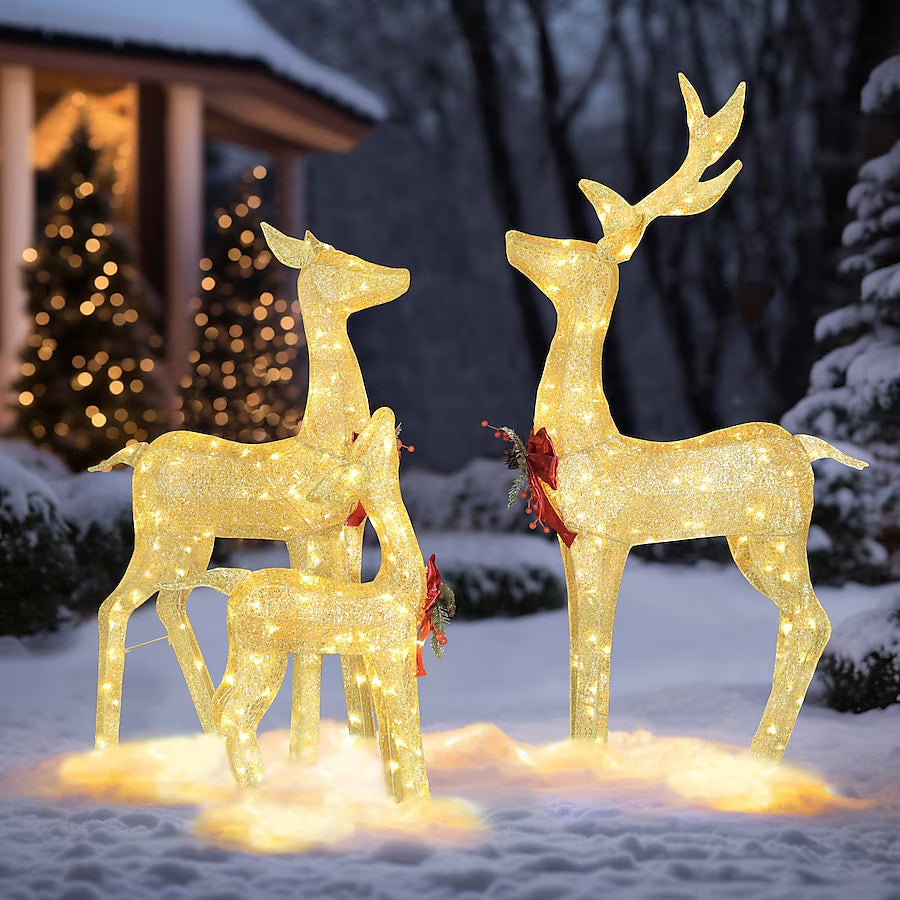 53.3-in Freestanding Reindeer Yard Decoration with White LED Lights