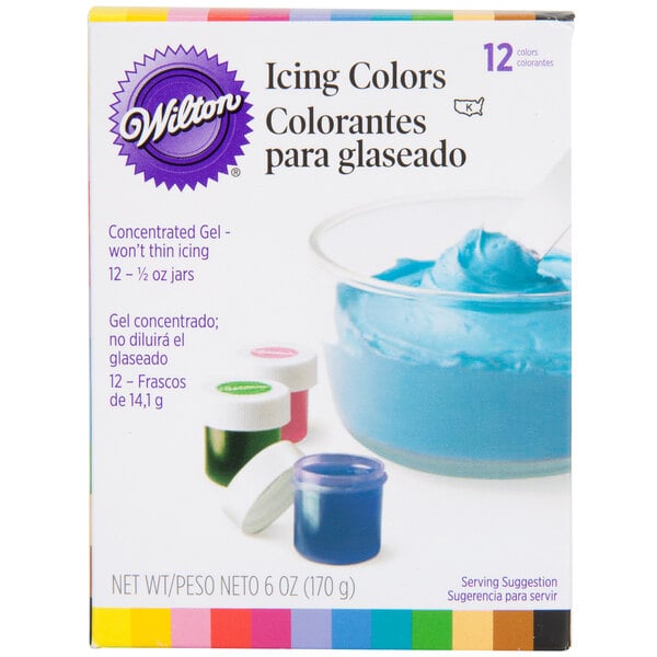 Wilton 191007589 Variety Pack Gel Food Coloring .5 oz Bottles - 12/Pack