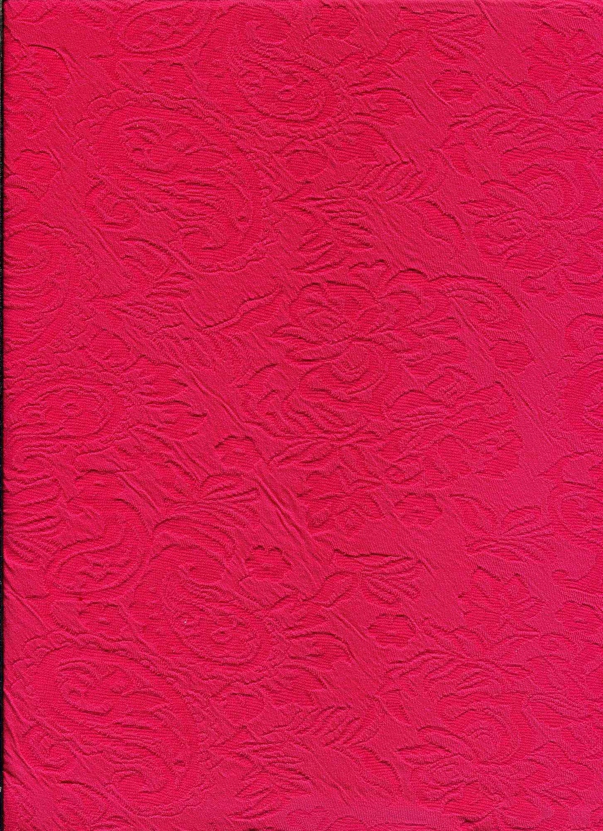 Jacquard Damask Fabric 1 Yard Hot Pink Soft Stretch Decorative Knit 58/60" Wide