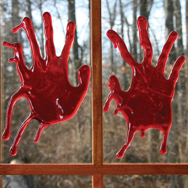 13 Inch Hanging Haunted House Window Cling Bloody Hand Decoration