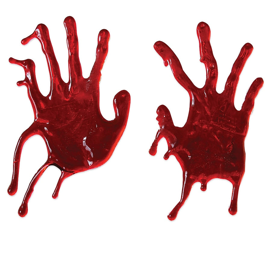 13 Inch Hanging Haunted House Window Cling Bloody Hand Decoration