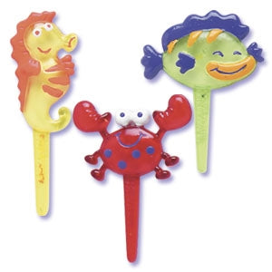 Sea Creatures Puffy Picks - 6 Pack
