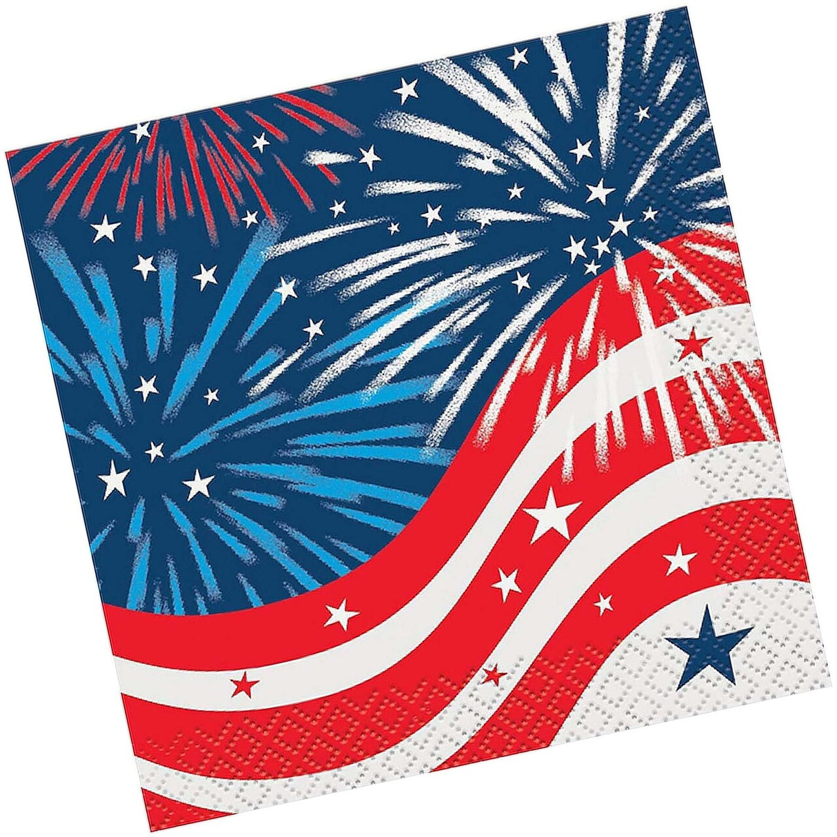 Patriotic Fireworks 4th of July Beverage Napkins 16ct