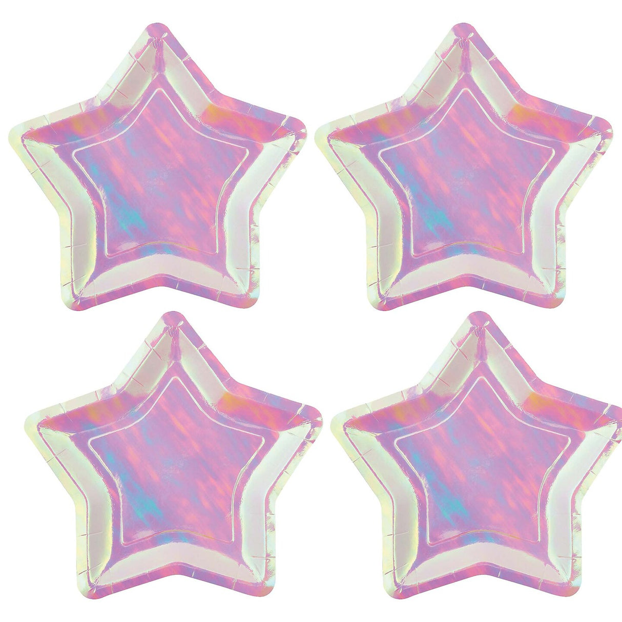 Iridescent Star Paper Dessert Plates Party Supplies - 8 Ct.