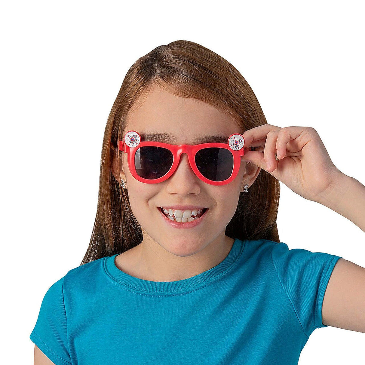 5" Kids Patriotic Fun Red, White & Blue Icon Sunglasses 12 Pc.