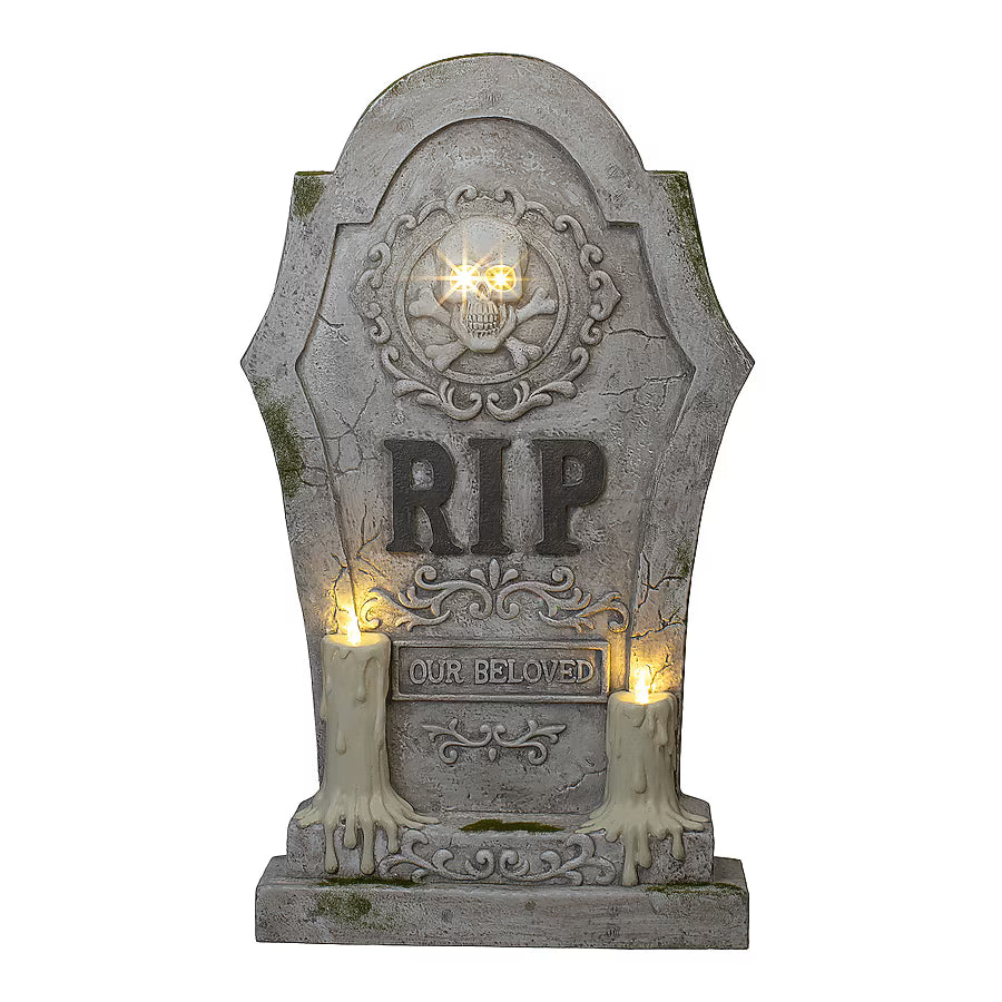 Haunted Living 3-ft Lighted Blow Mold Tombstone Halloween Decoration