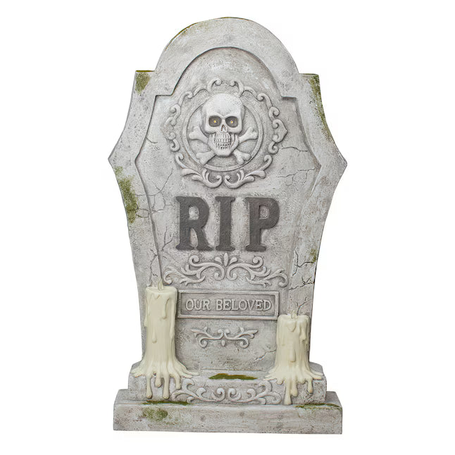 Haunted Living 3-ft Lighted Blow Mold Tombstone Halloween Decoration