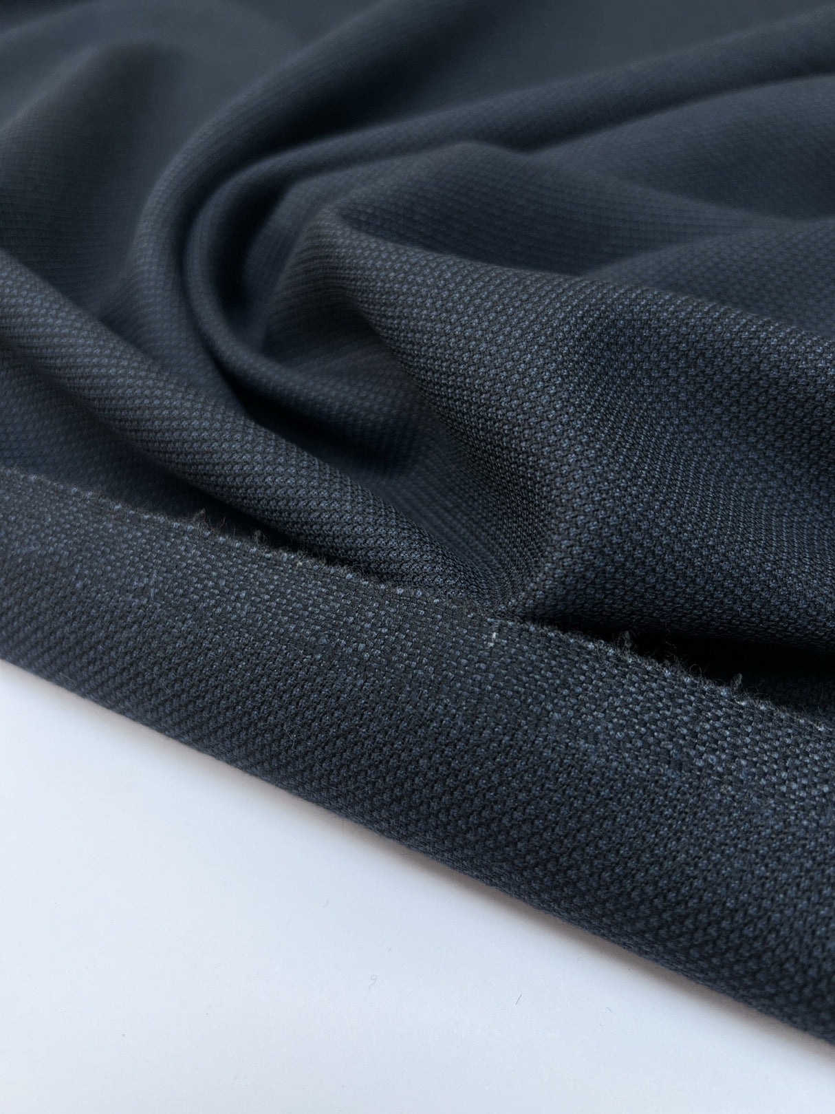 Wool Jacquard Suiting Fabric Blue Black