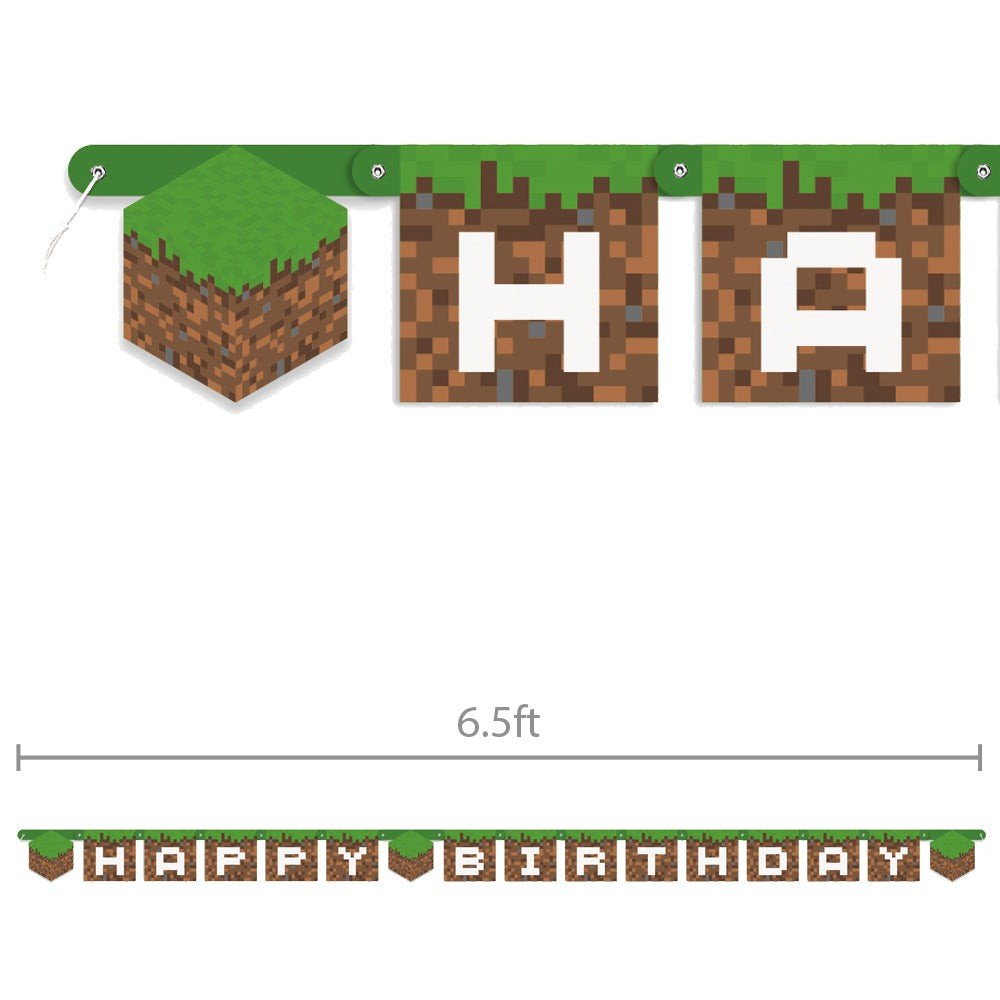 Minecraft Happy Birthday Banner