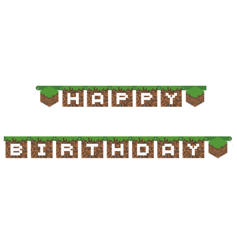 Minecraft Happy Birthday Banner
