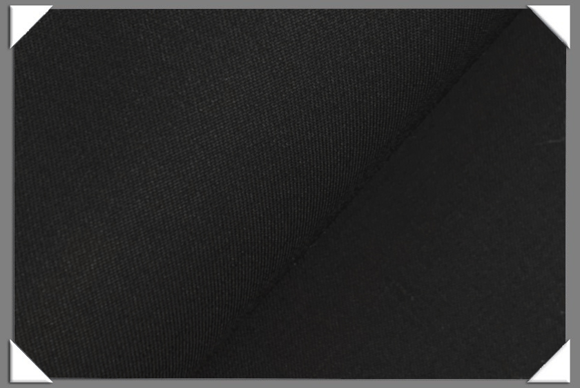 Black Gabardine Wool Blend Fabric - Black Solid, 58/60" Width