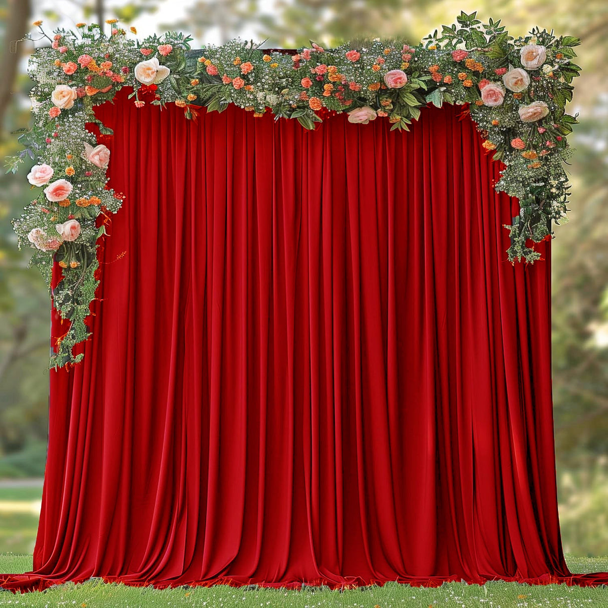 Spandex Backdrop Drape Panel 12 ft x 62 in Red