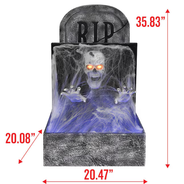 Haunted Living 3-ft Pop Up Skeleton in Tombstone Motion Activated Lighted Animatronic Halloween Prop