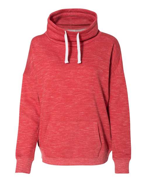 J. America Women’s Mélange Fleece Cowl Neck Sweatshirt
