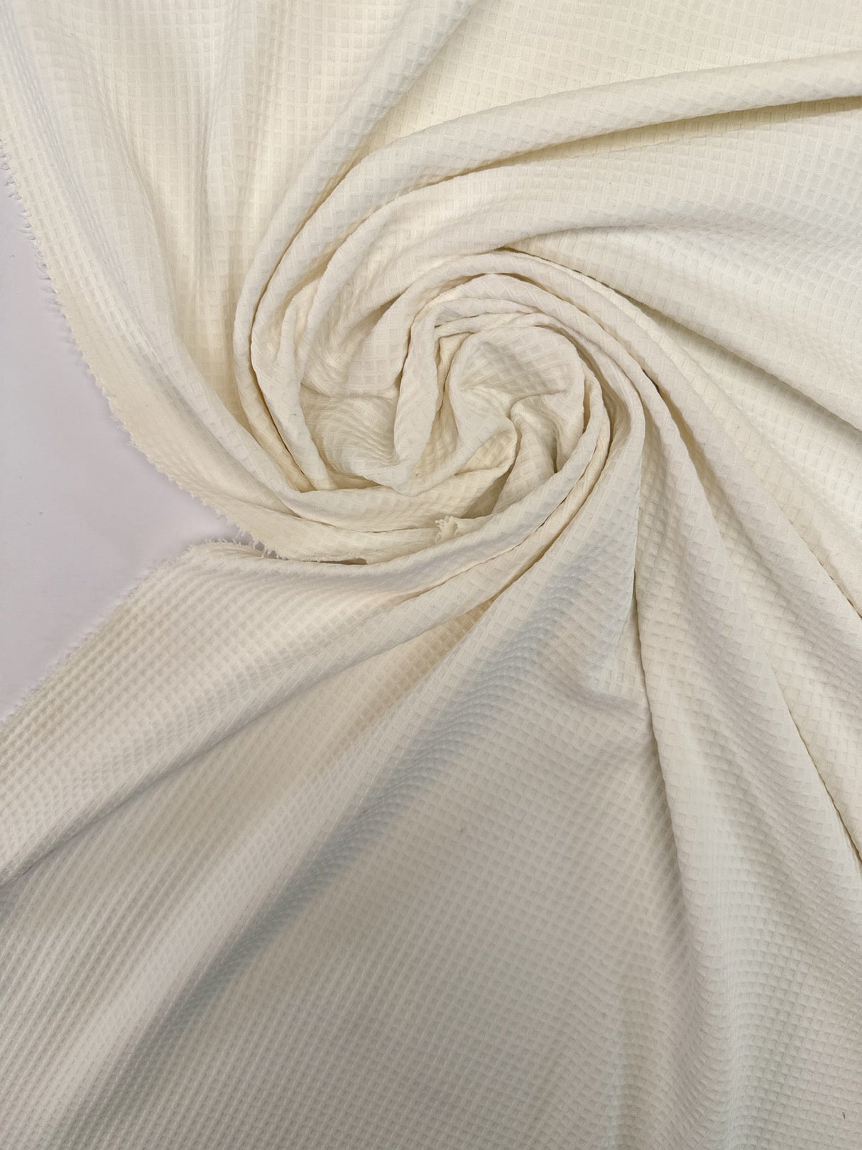 Polyamide Elastane Jacquard Checked White