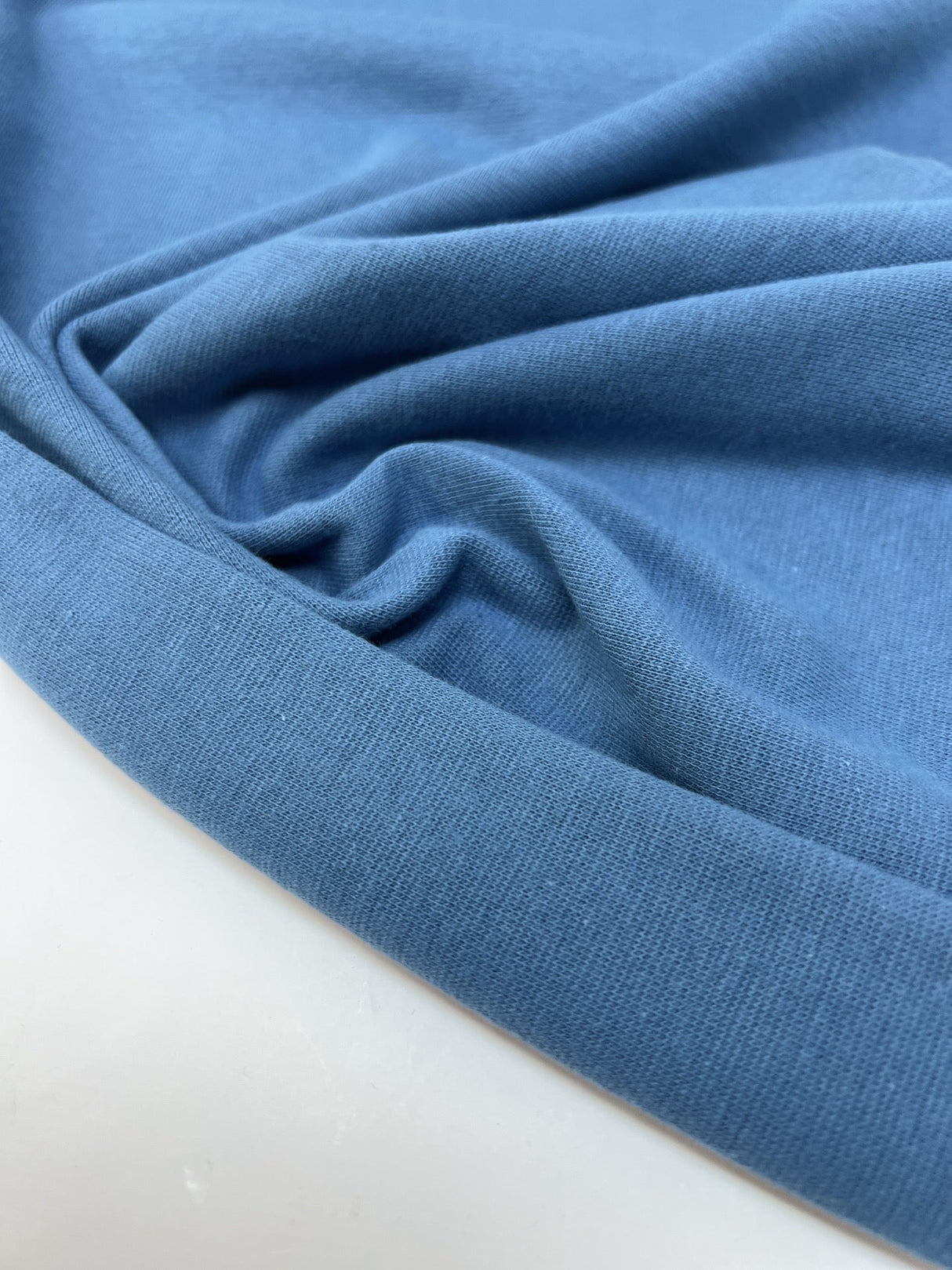 Cotton Rib Knit Fabric Blue