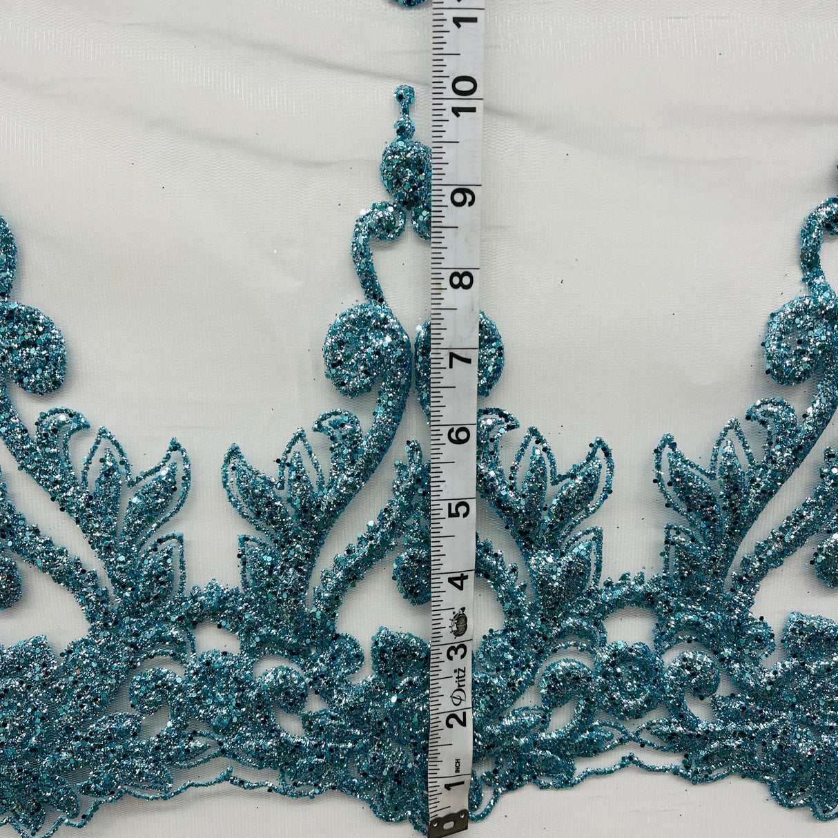 Glitter Mesh Fabric Turquoise