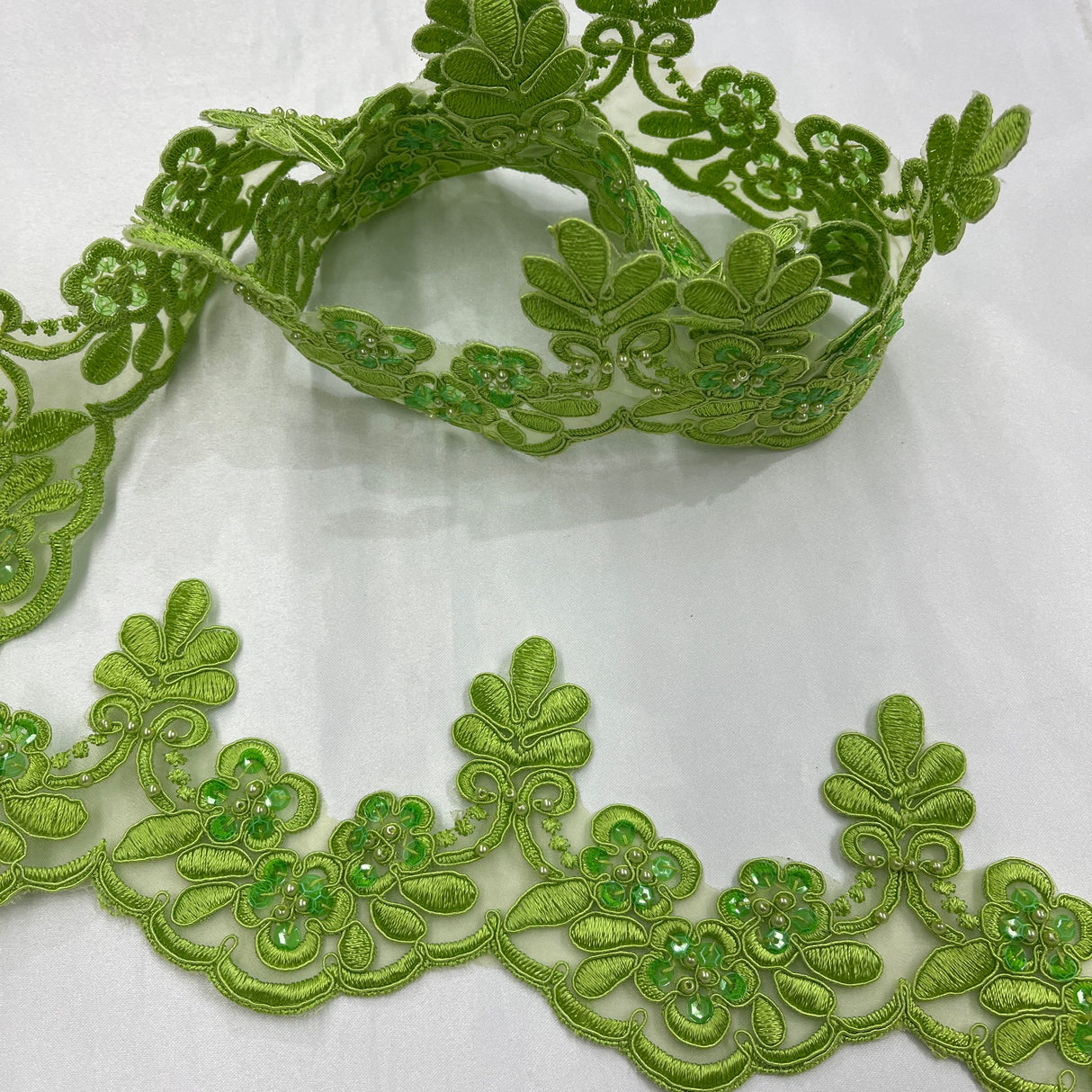 Beaded Corded Lace Trim