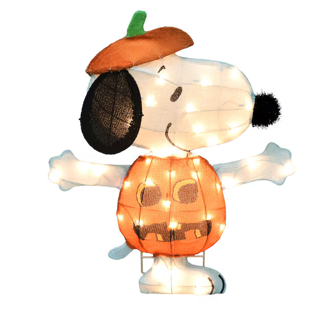 1.97-ft Yard Stake Lighted Peanuts Snoopy Jack-o-lantern Halloween Decoration