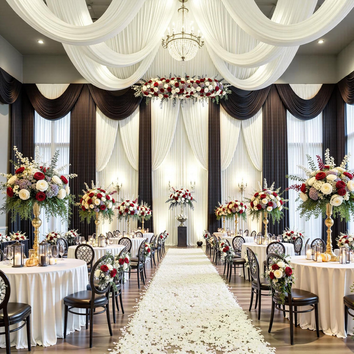 Spandex Ceiling Drapery Backdrop Panel 32 ft x 62 in Ivory