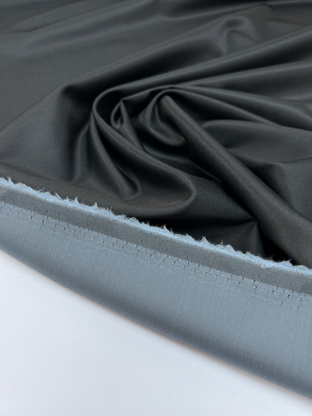 Wool Sateen Gray Fabric