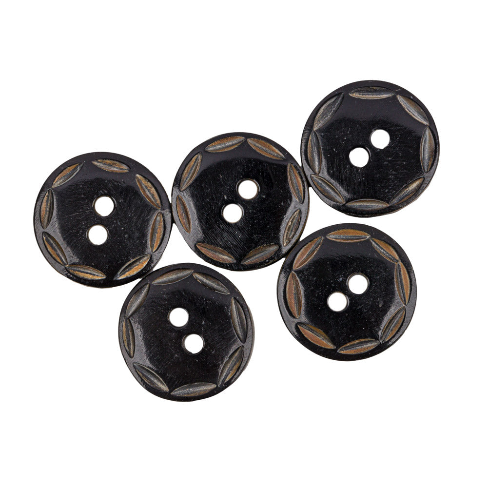 Black Horn Button - 32L/20mm