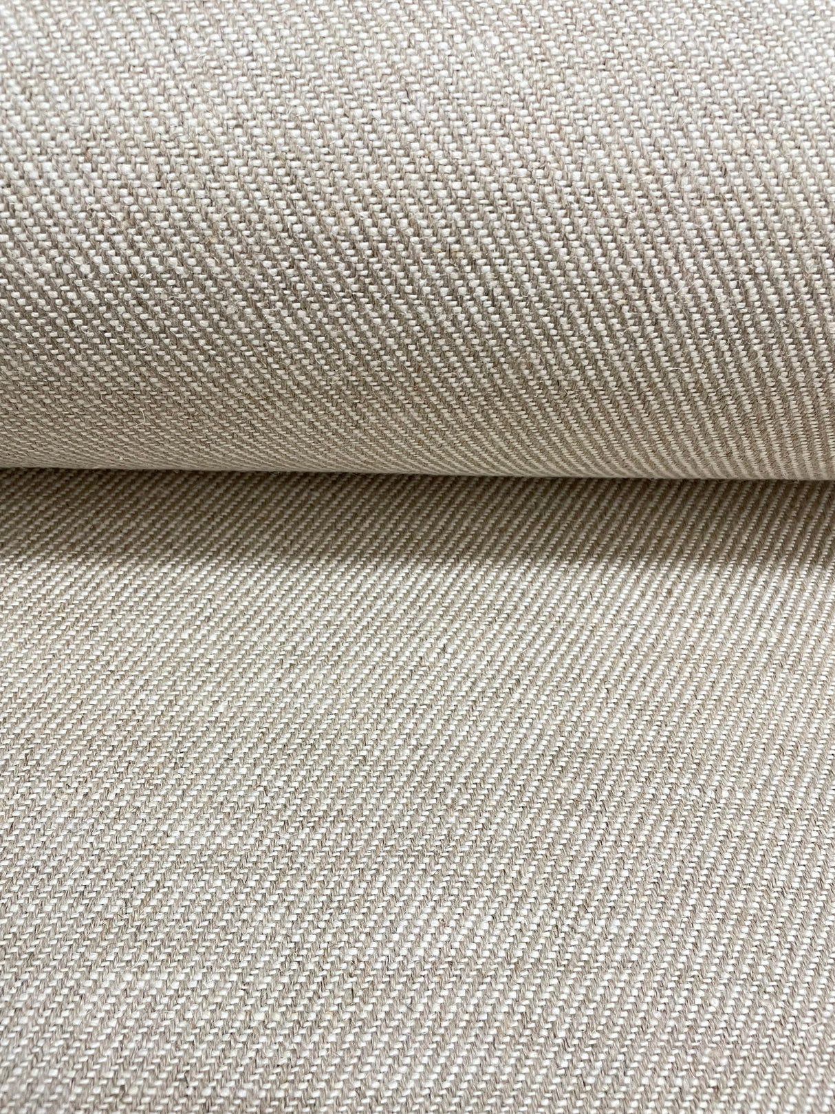 Pure Linen Twill Fabric Mixed Natural