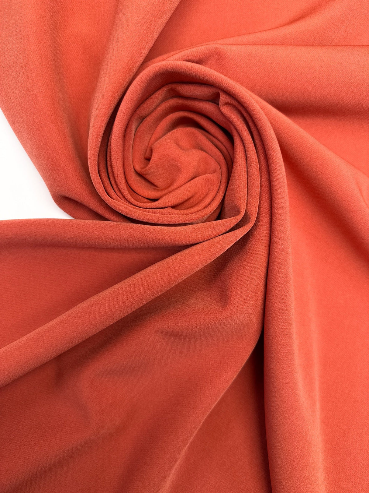 Orange Polyester Elastane Double Weave