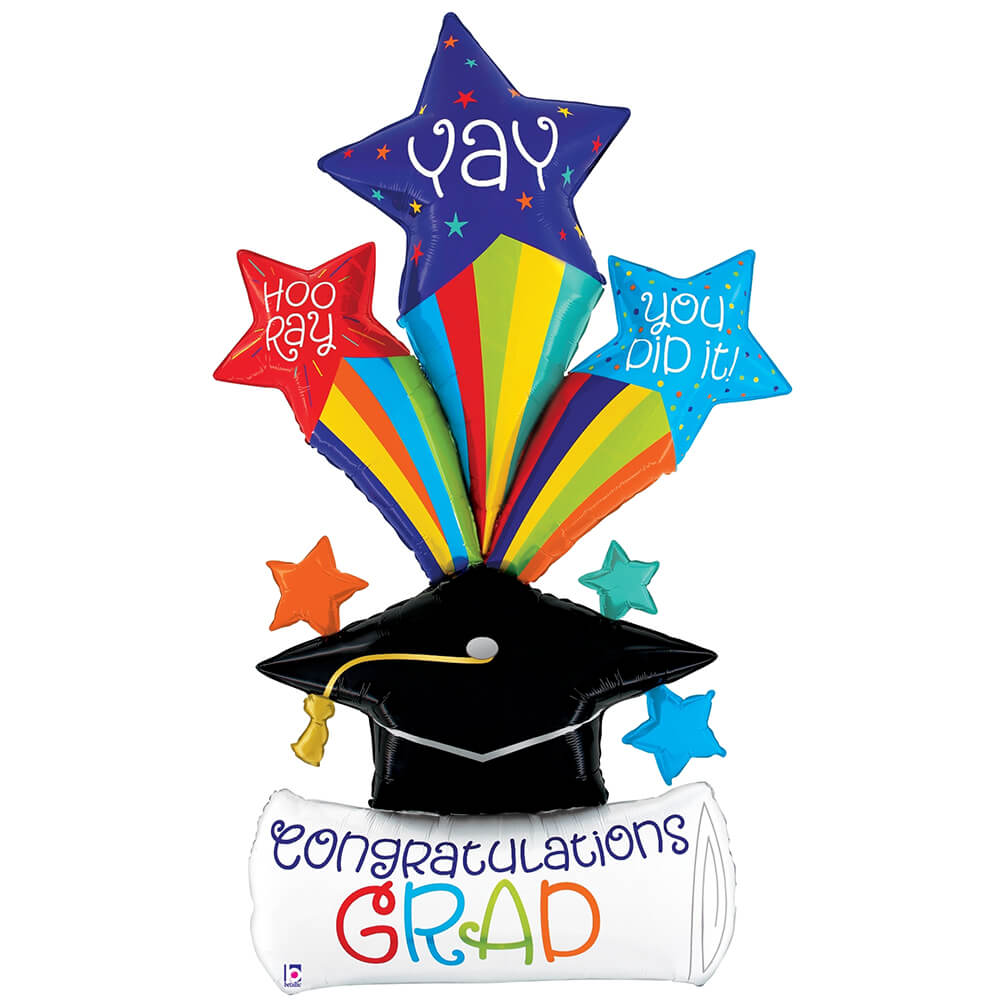 Graduation Foil Balloon Special Delivery Burst Stars