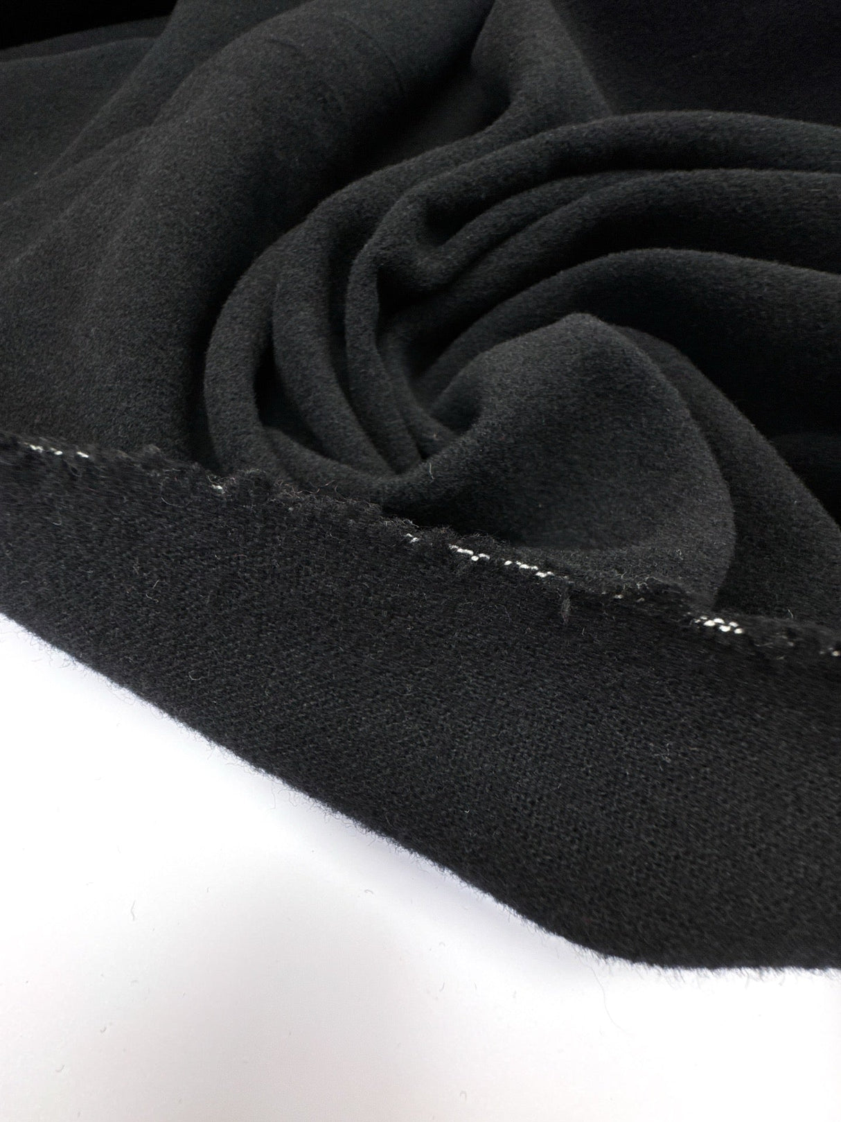 Italian Black Wool Polyamide Fabric