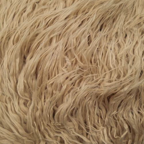 Faux Fur Soft Shaggy Heavy Weight Long Pile Solid Acrylic Fabric - Charcoal, Black, White, Tan, Brown, Neon Lime, 58/60" Width