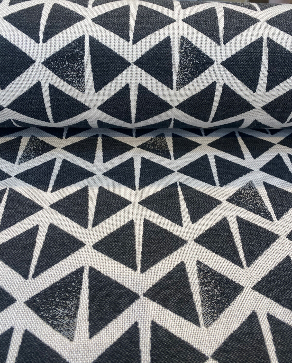 Sunbrella Spectacle Tuxedo Solution Dyed Acrylic Fabric - Black And Off White, 54" Width, 13" Vertical Repeat, 7" Horizontal Repeat (1 Yard)