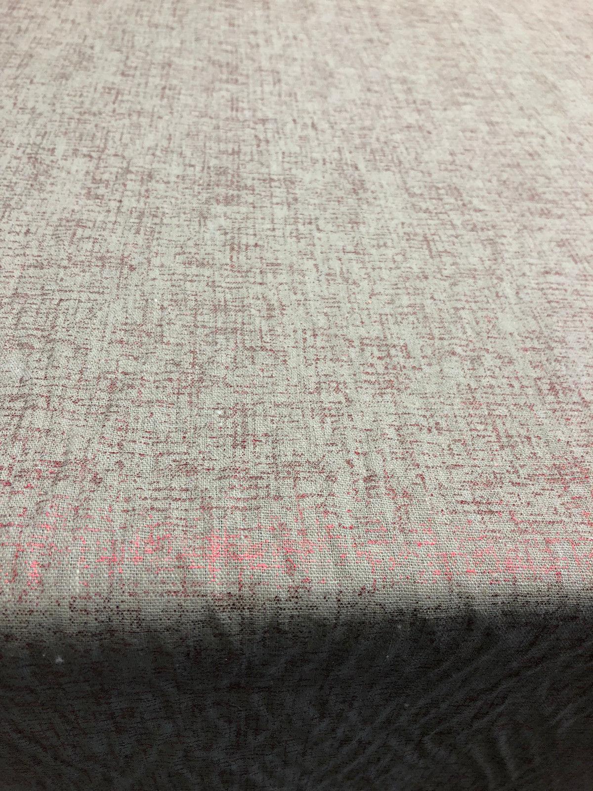 Sparkling Red Shimmer Linen Fabric - Red Shine On Beige, 60" Width (1 Yard)