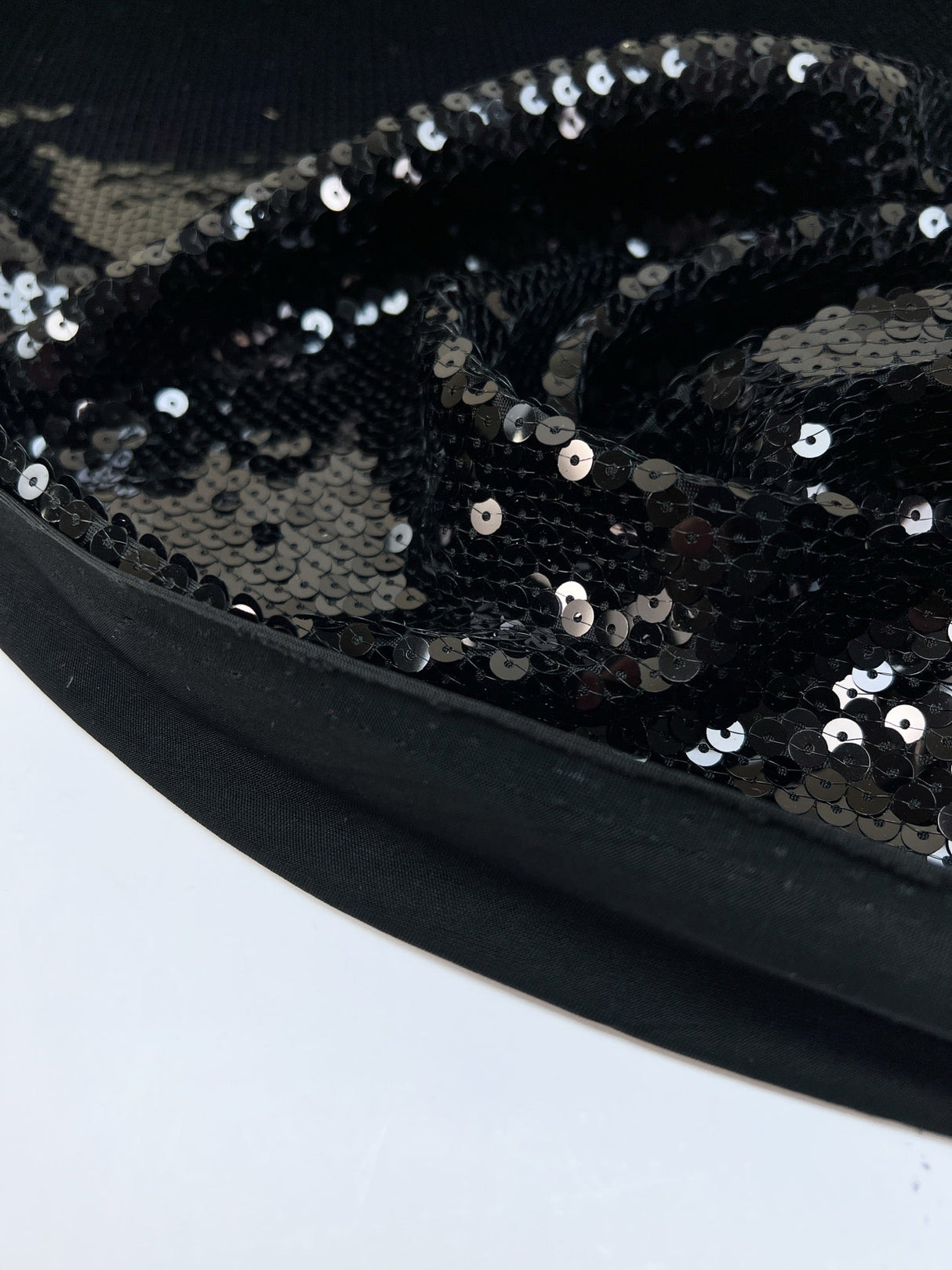 Black Knitted Polyamide Fabric With Sequins