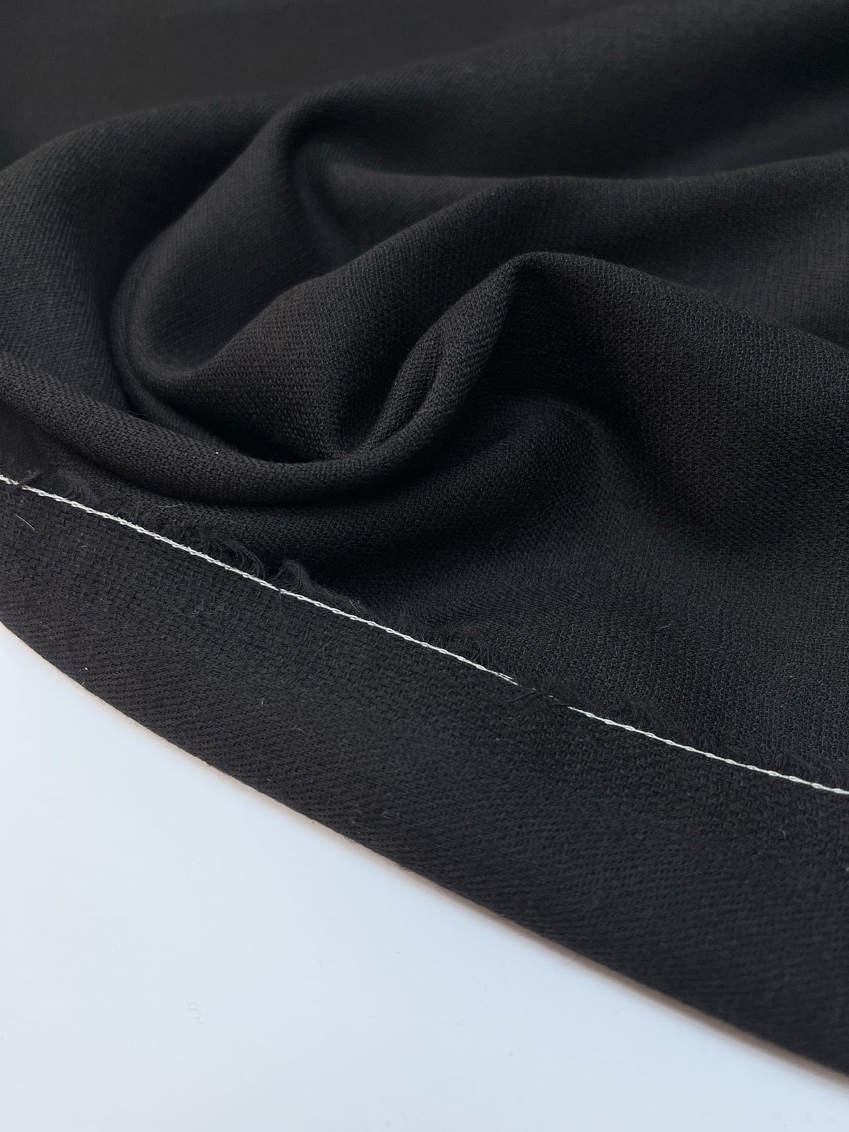 Italian Black Wool Dress Fabric
