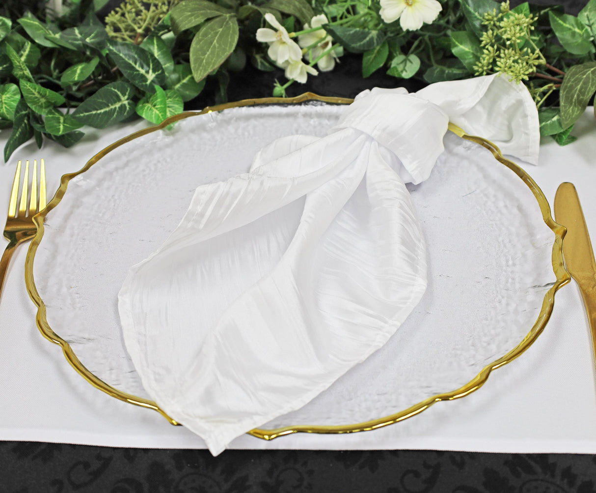 Accordion Crinkle Taffeta Napkins for Elegant Dining