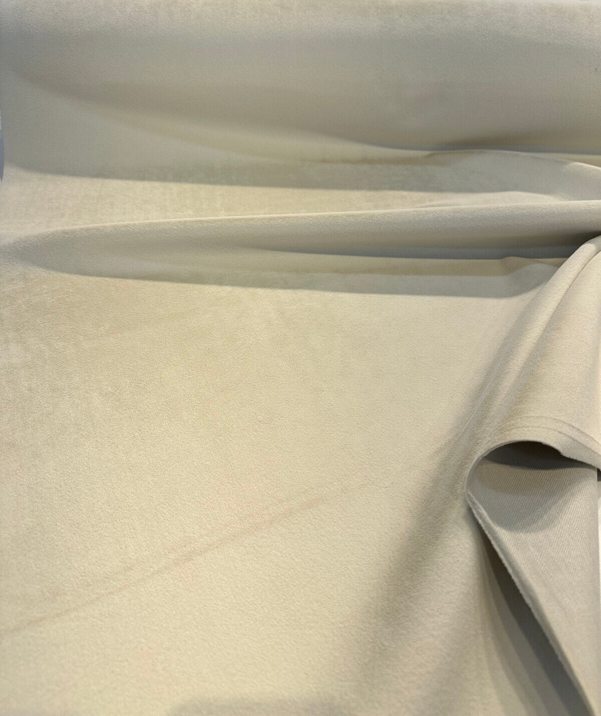 Marino Ivory Velvet Upholstery Fabric - Ivory Velvet, 56" Width (1 Yard)