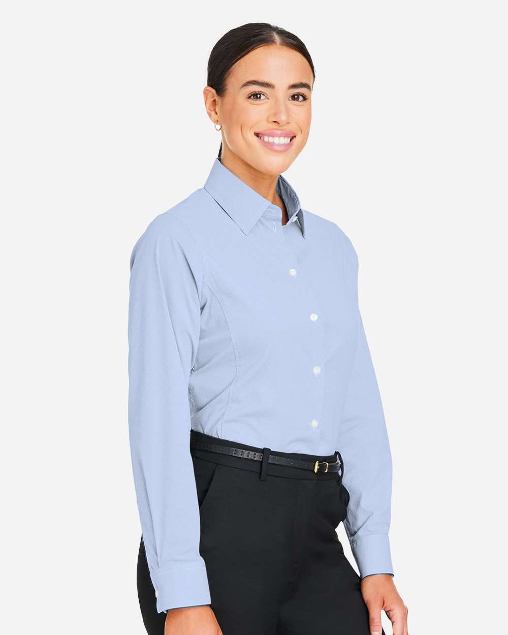 Devon & Jones® Women’s Moisture-Wicking Microstripe Dress Shirt Comfortable Stretch Business Attire