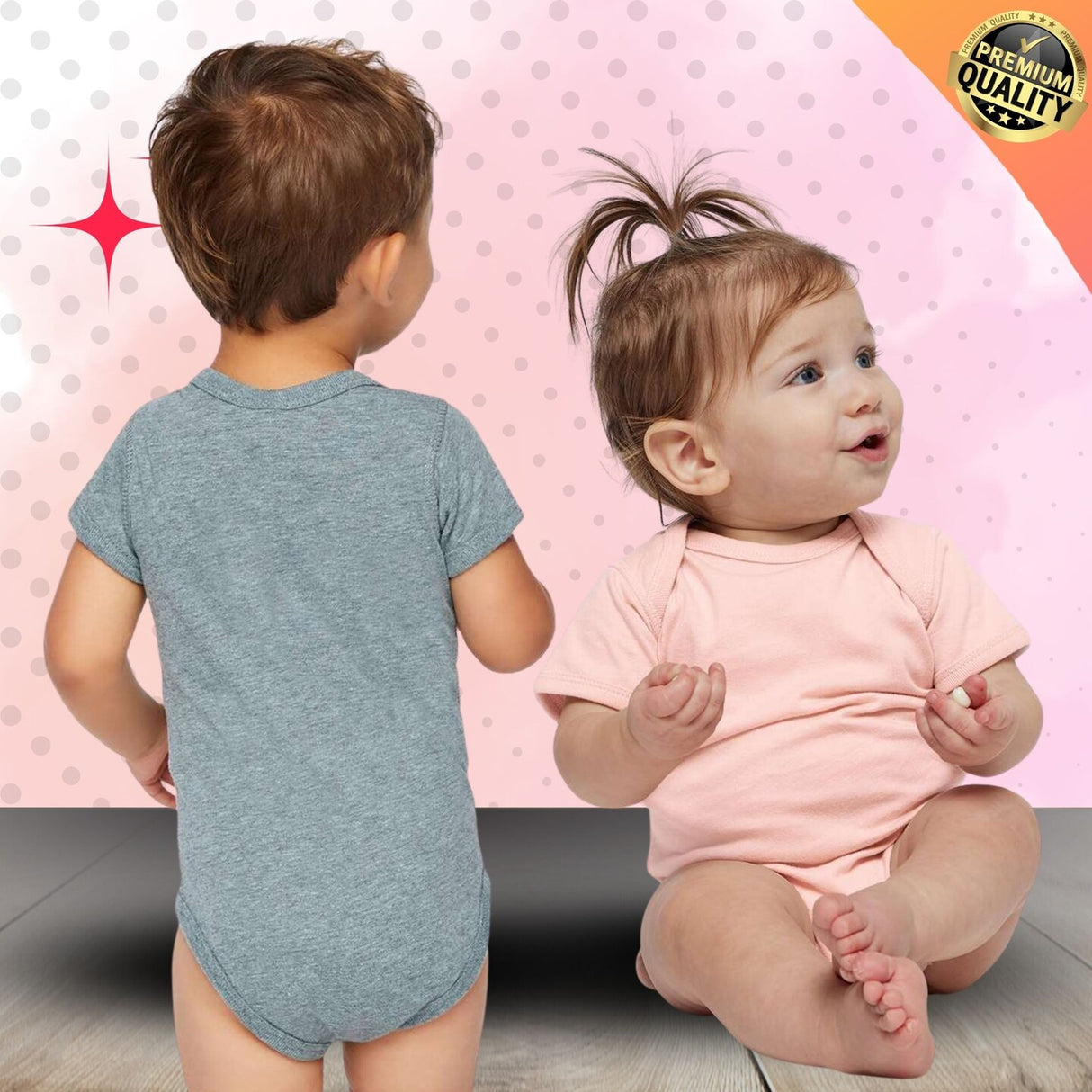 RADYAN® Infant Fine Jersey Bodysuit Soft Cotton Baby One-Piece with Snap Closure