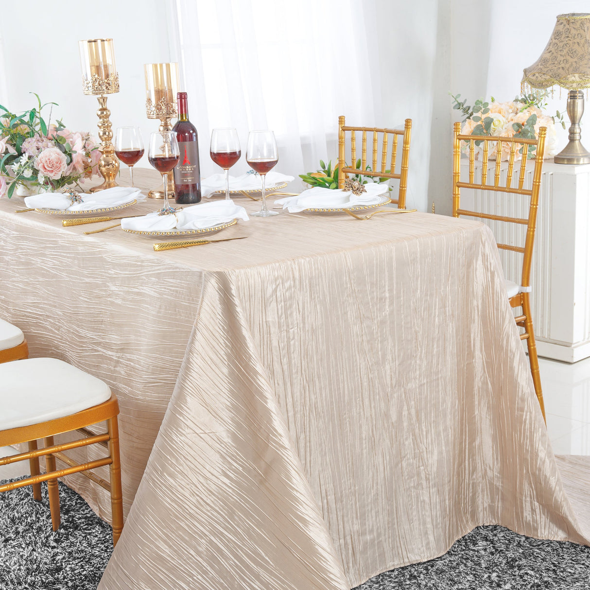 Accordion Crinkle Taffeta Rectangular Tablecloth