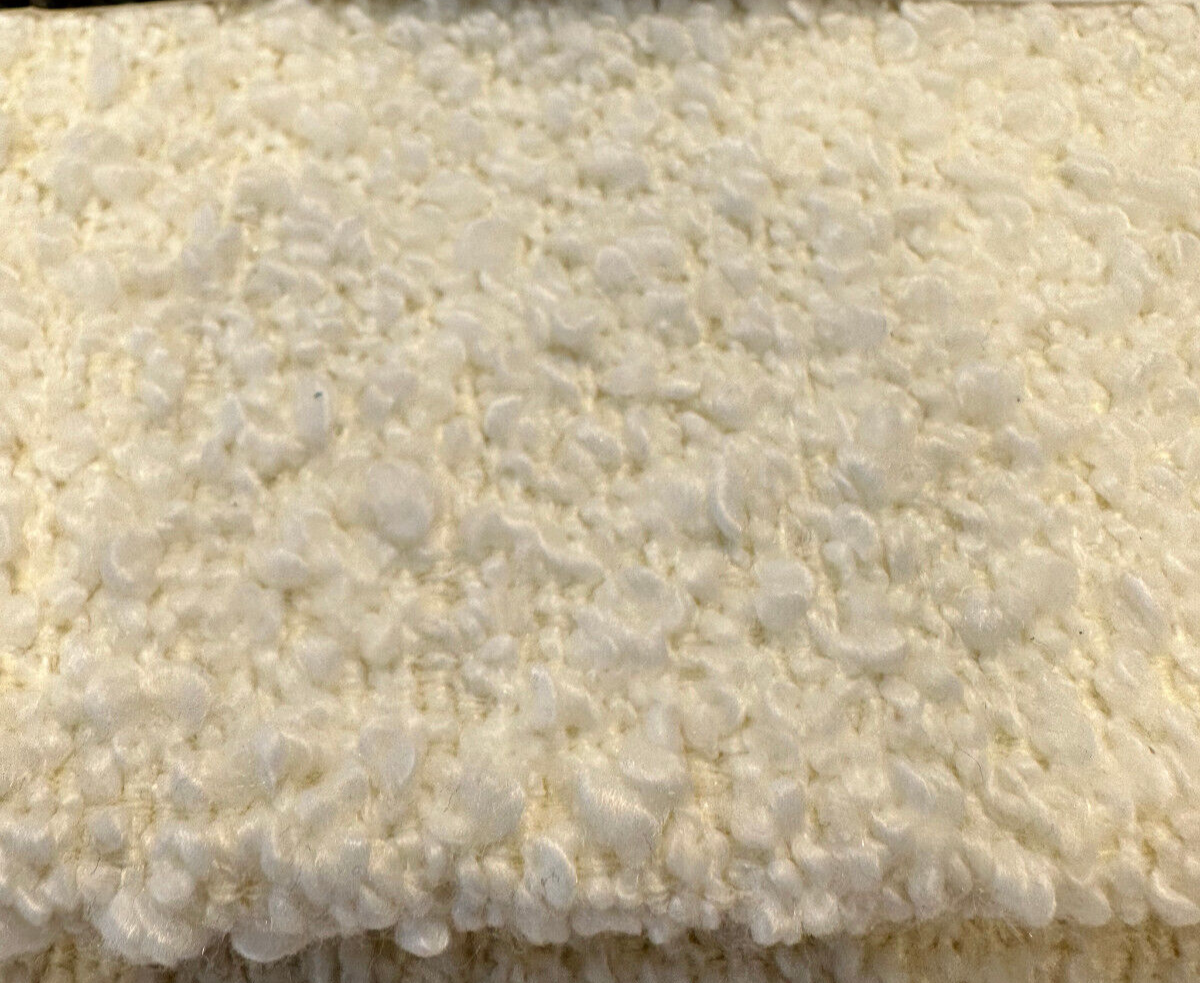 Robert Allen Heavy Boucle Polyester Fabric - White Cream Boucle, 54"-56" Width, 690 GSM (1 Yard)
