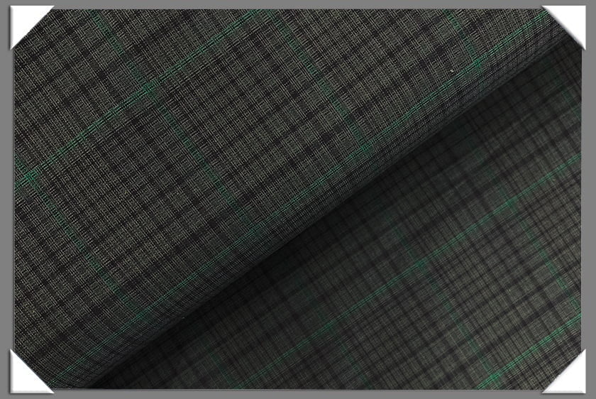 Charcoal Green Plaid Cotton Fabric - 100 Percent Cotton Fabric, Plaid Pattern, Charcoal Green, 58/60" Width (1 Yard)