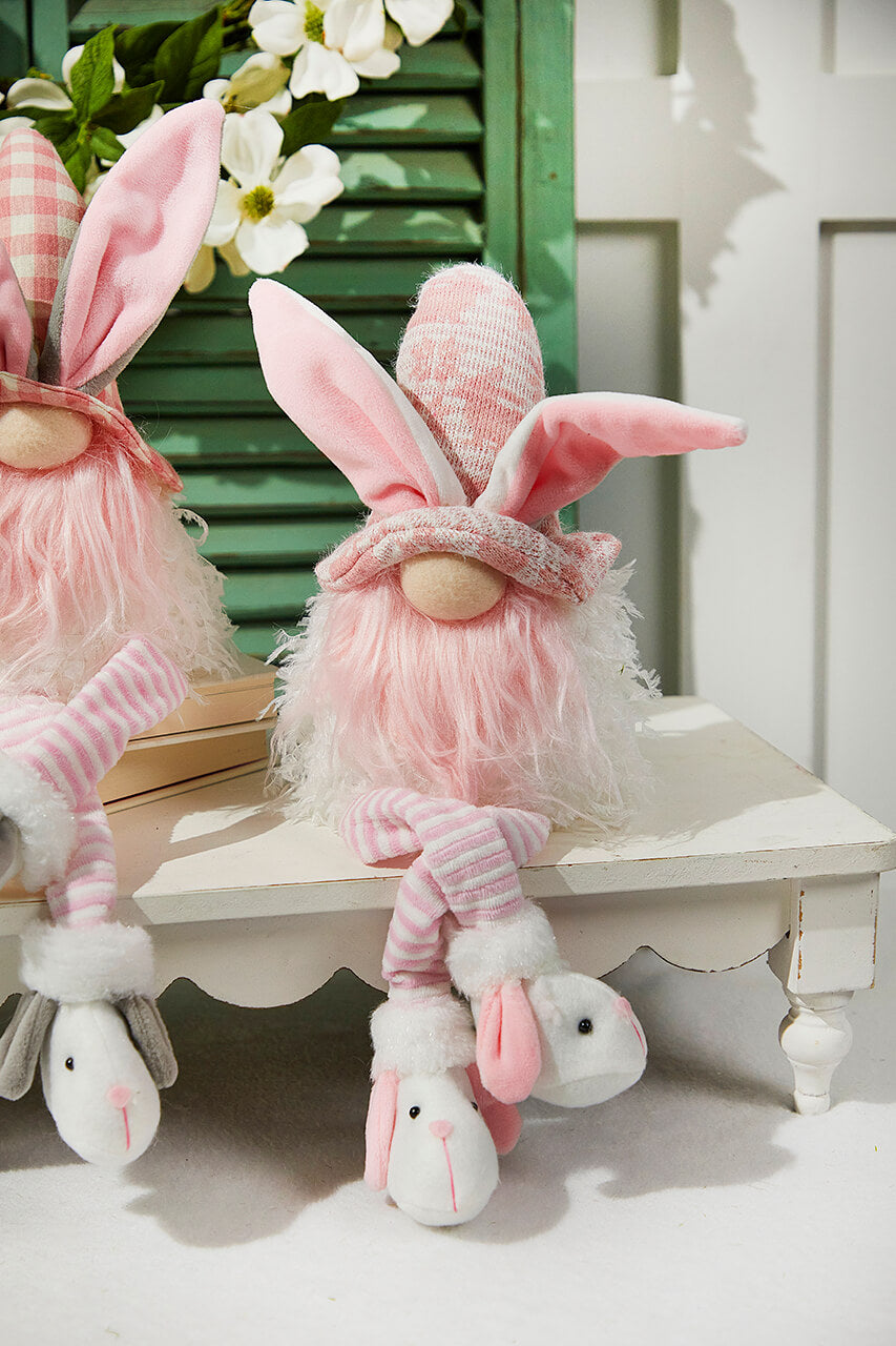 20” B/O Lighted Easter Bunny Gnome Shelf Sitter