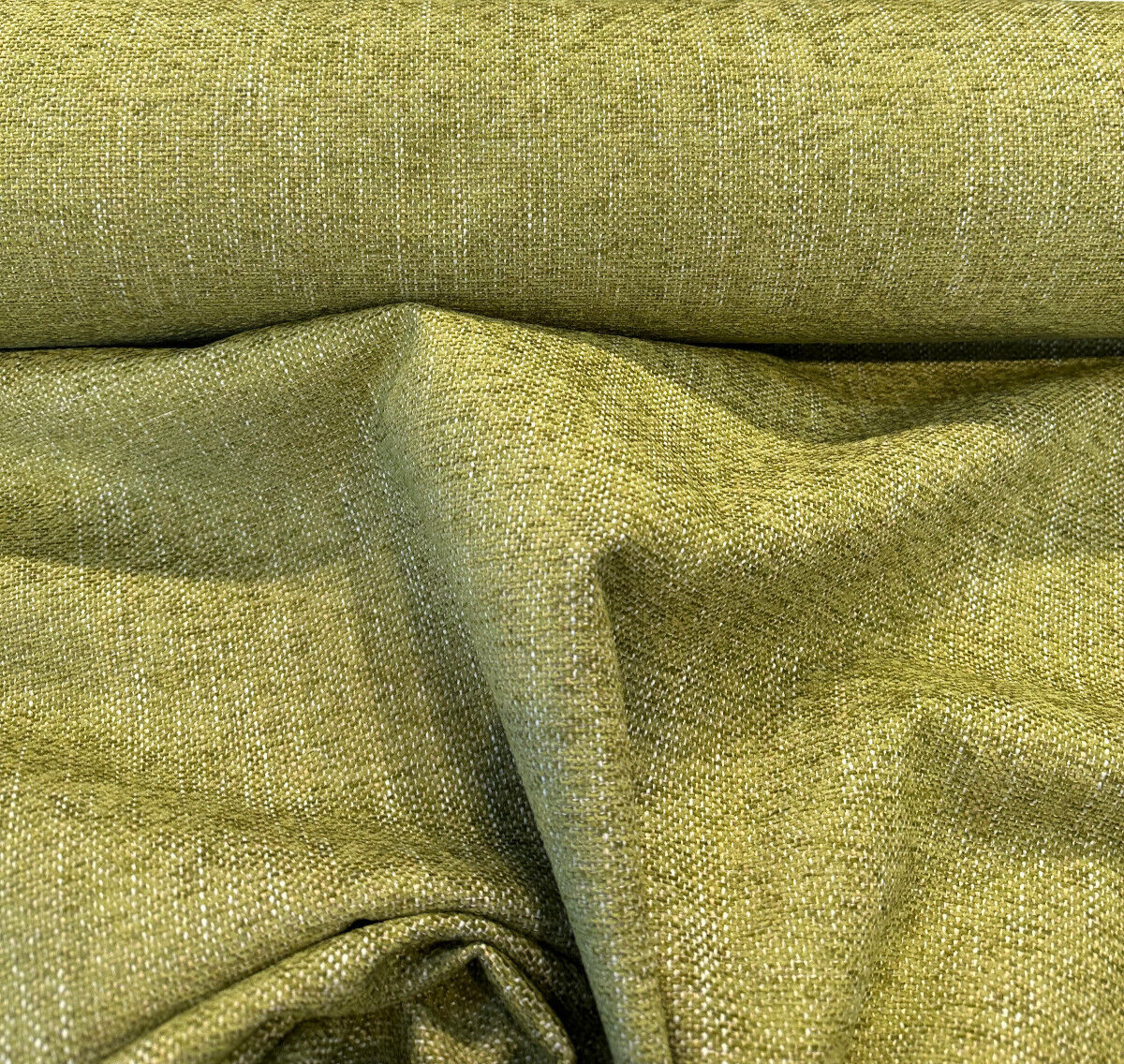 Crypton Performance Endure Chenille Upholstery Fabric - Lime Green, Beige And Tan, By The Yard (1 Yard)