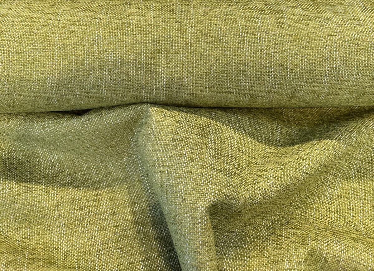 Crypton Performance Endure Chenille Upholstery Fabric - Lime Green, Beige And Tan, By The Yard (1 Yard)